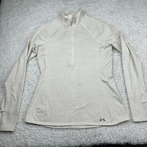 Under Armour Cold Gear Fitted 1/2 Zip Shirt Ivory Cream